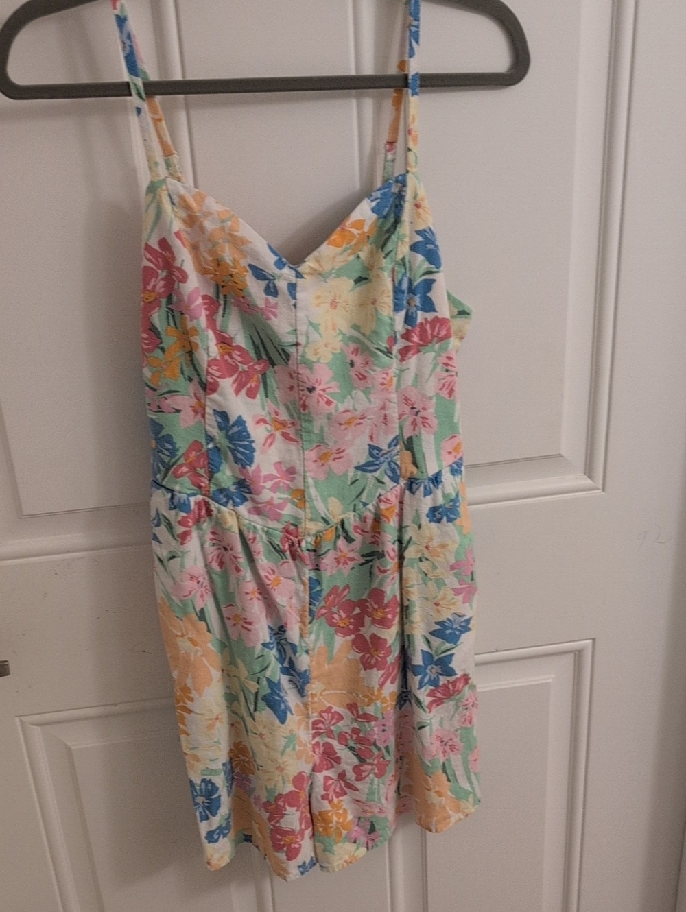 Floral Jumpsuit with Spaghetti Straps - Multi Pastel